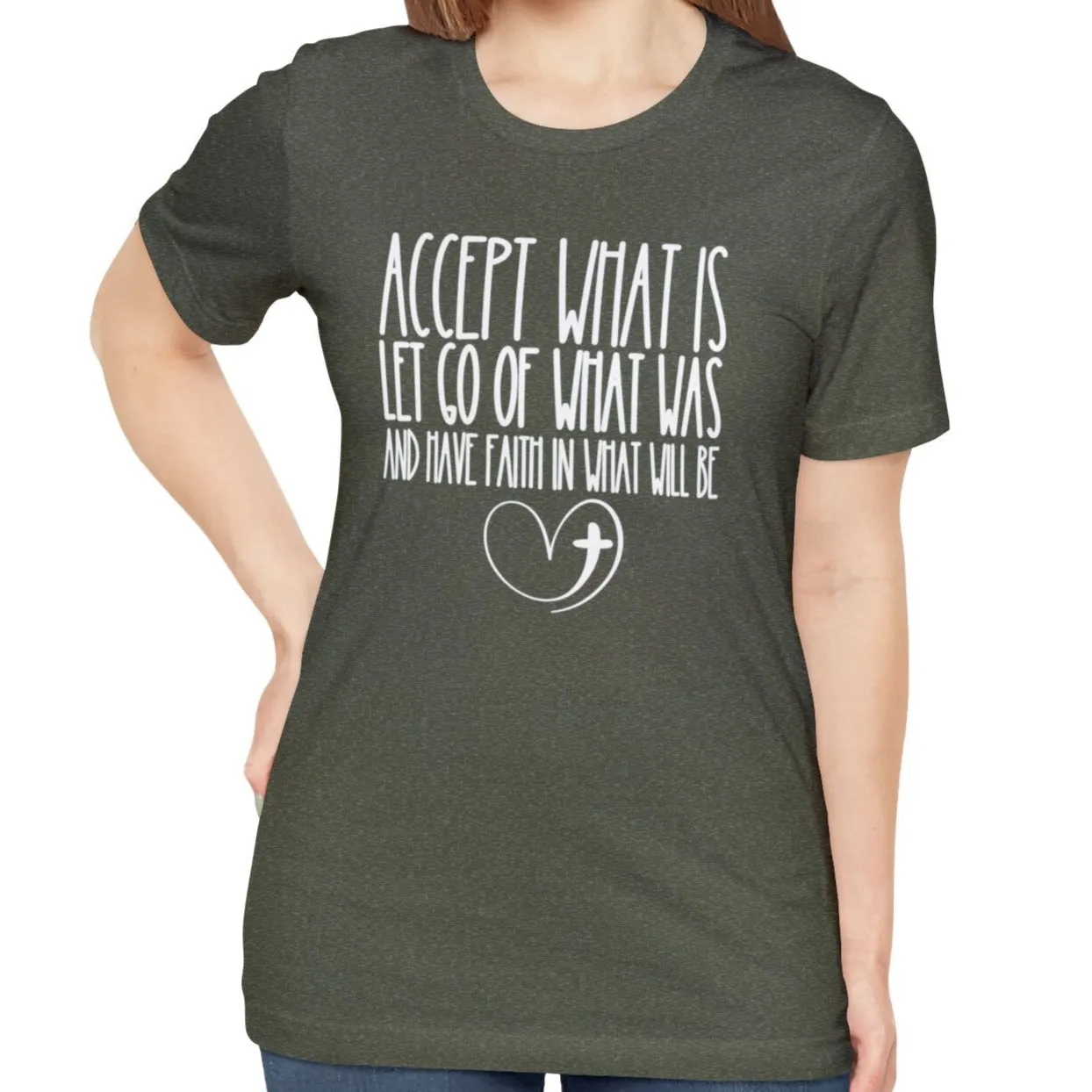 Accept, Let Go, Have Faith Women's Bella Canvas Tee: Inspirational Comfort with Stylish Ease