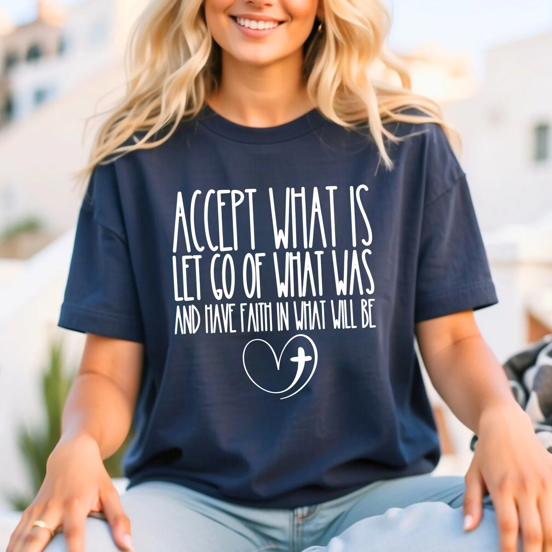 Accept, Let Go, Have Faith Women's Bella Canvas Tee: Inspirational Comfort with Stylish Ease