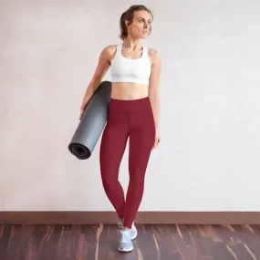 All-Over Print Multi Colors Super Soft, Stretchy, Comfortable, Single  Red Stripe Yoga Leggings With Pockets