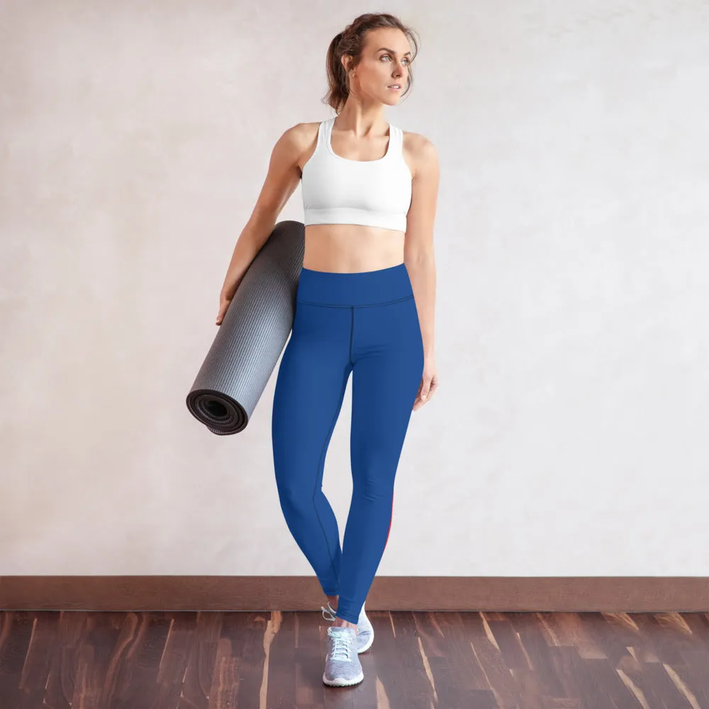All-Over Print Multi Colors Super Soft, Stretchy, Comfortable, Single  Red Stripe Yoga Leggings With Pockets