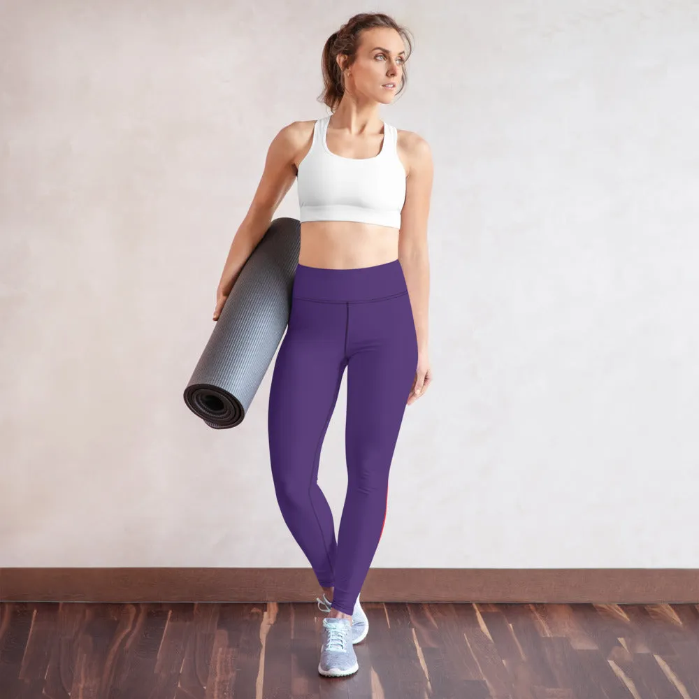 All-Over Print Multi Colors Super Soft, Stretchy, Comfortable, Single  Red Stripe Yoga Leggings With Pockets