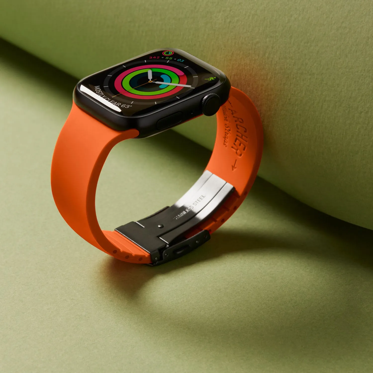 Apple Watch Custom Fit Silicone Watch Band - Portland Orange/Gray