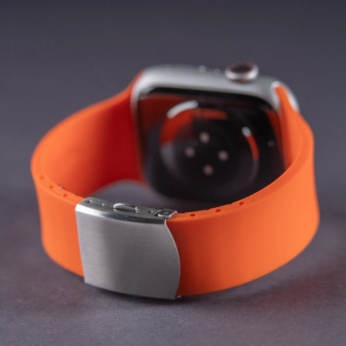 Apple Watch Custom Fit Silicone Watch Band - Portland Orange/Silver