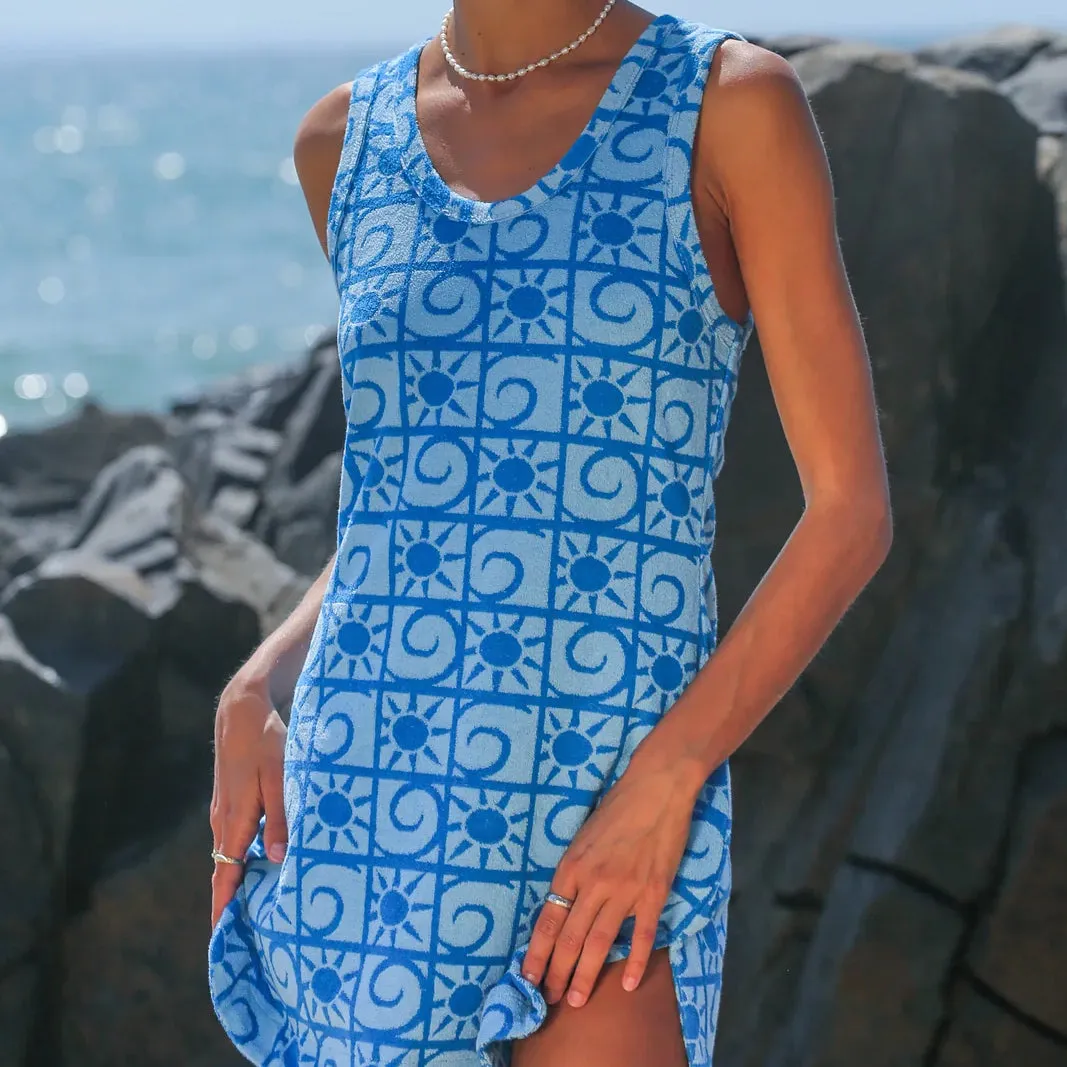 ARAMINTA JAMES Womens Sunseeker Terry Dress - Light Cornflower