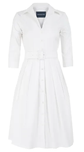 Audrey Dress #1 Shirt Collar 3/4 Sleeve Regular  2 Length Cotton Stretch (Solid)