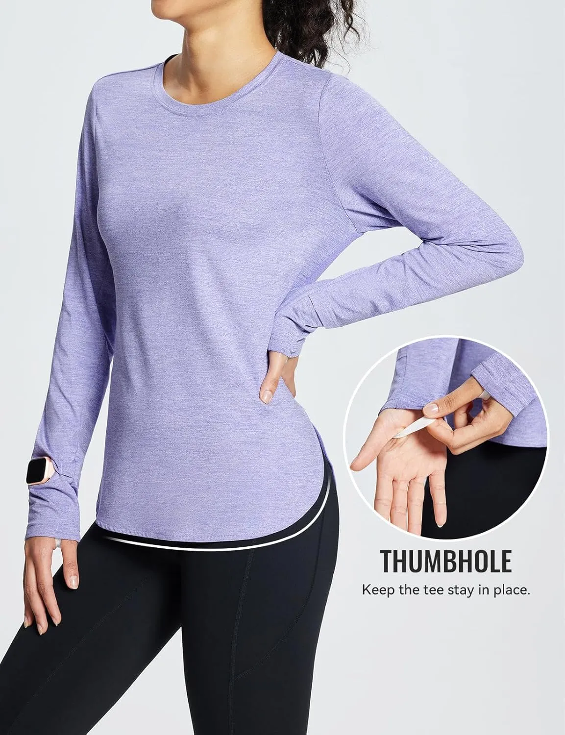 baleaf Long Sleeve Workout Tops for Women Running Athletic Shirts Active Quick Dry Lightweight Moisture Wicking