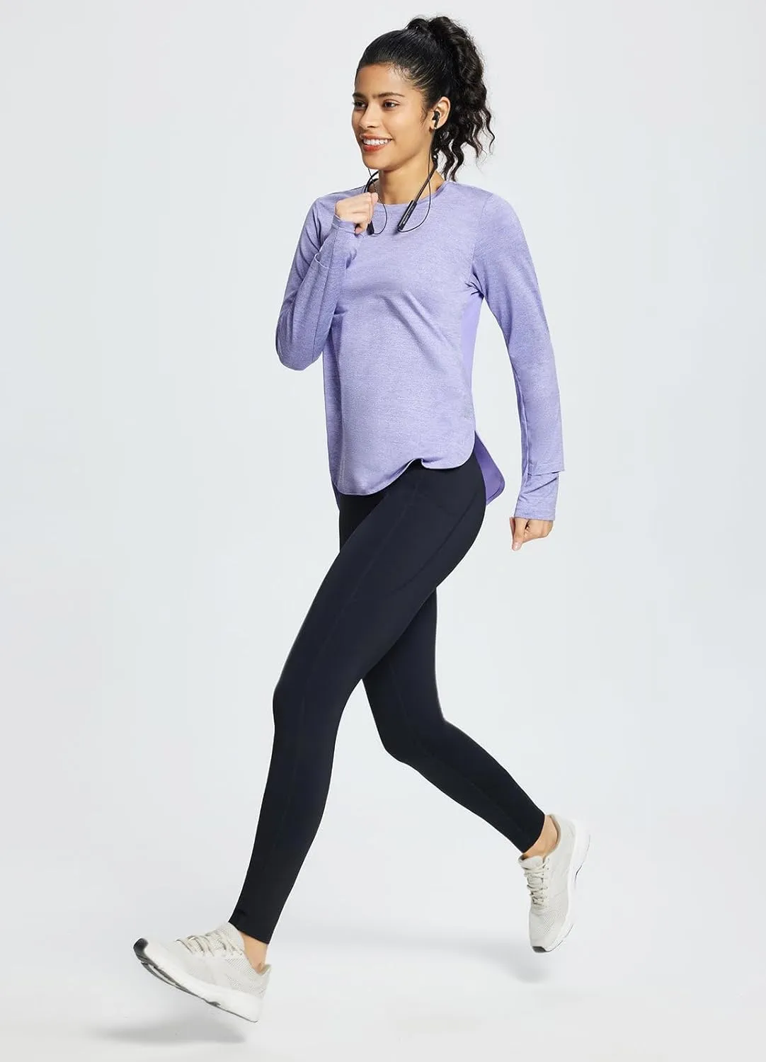 baleaf Long Sleeve Workout Tops for Women Running Athletic Shirts Active Quick Dry Lightweight Moisture Wicking