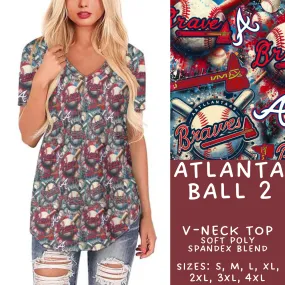 Batch #296 - Strike Out - Closes 2/28 - ETA late April - Atlanta Ball 2 V-Neck Tee