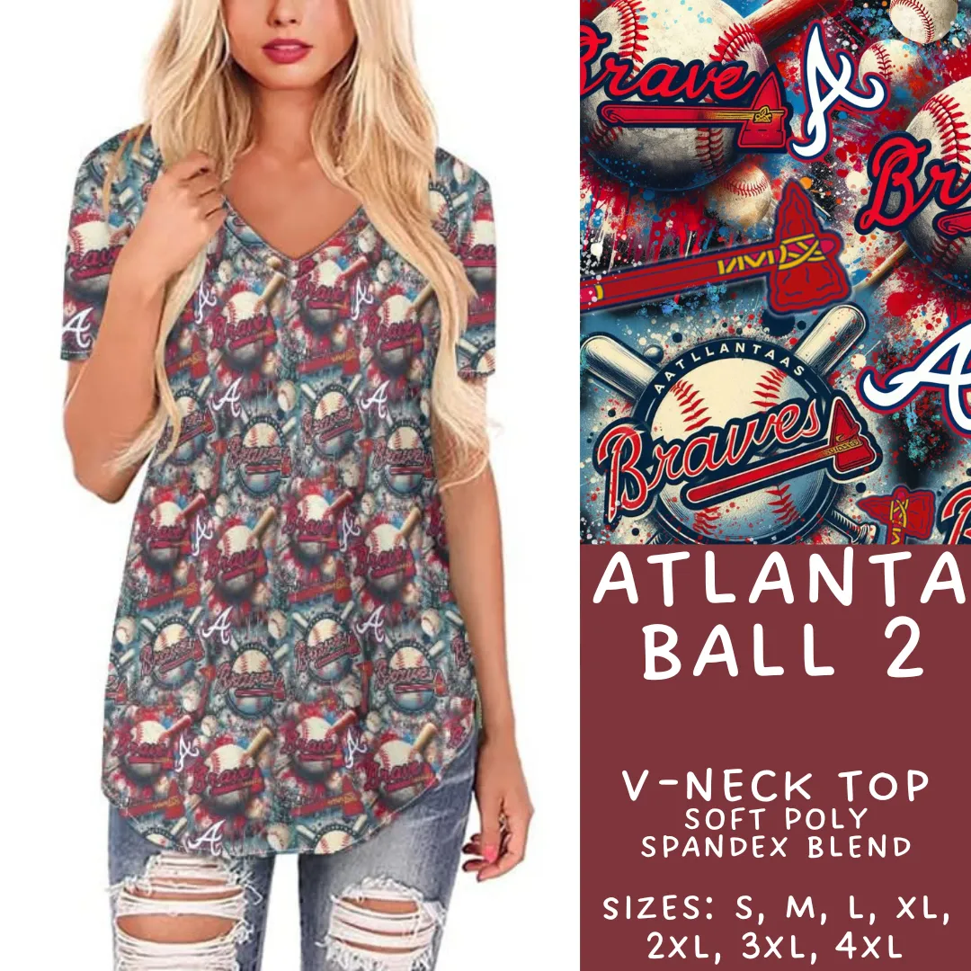 Batch #296 - Strike Out - Closes 2/28 - ETA late April - Atlanta Ball 2 V-Neck Tee