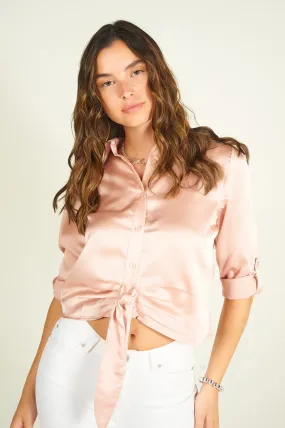 Blouse courte en satin - ARABELLELUX2 - (E-C5)
