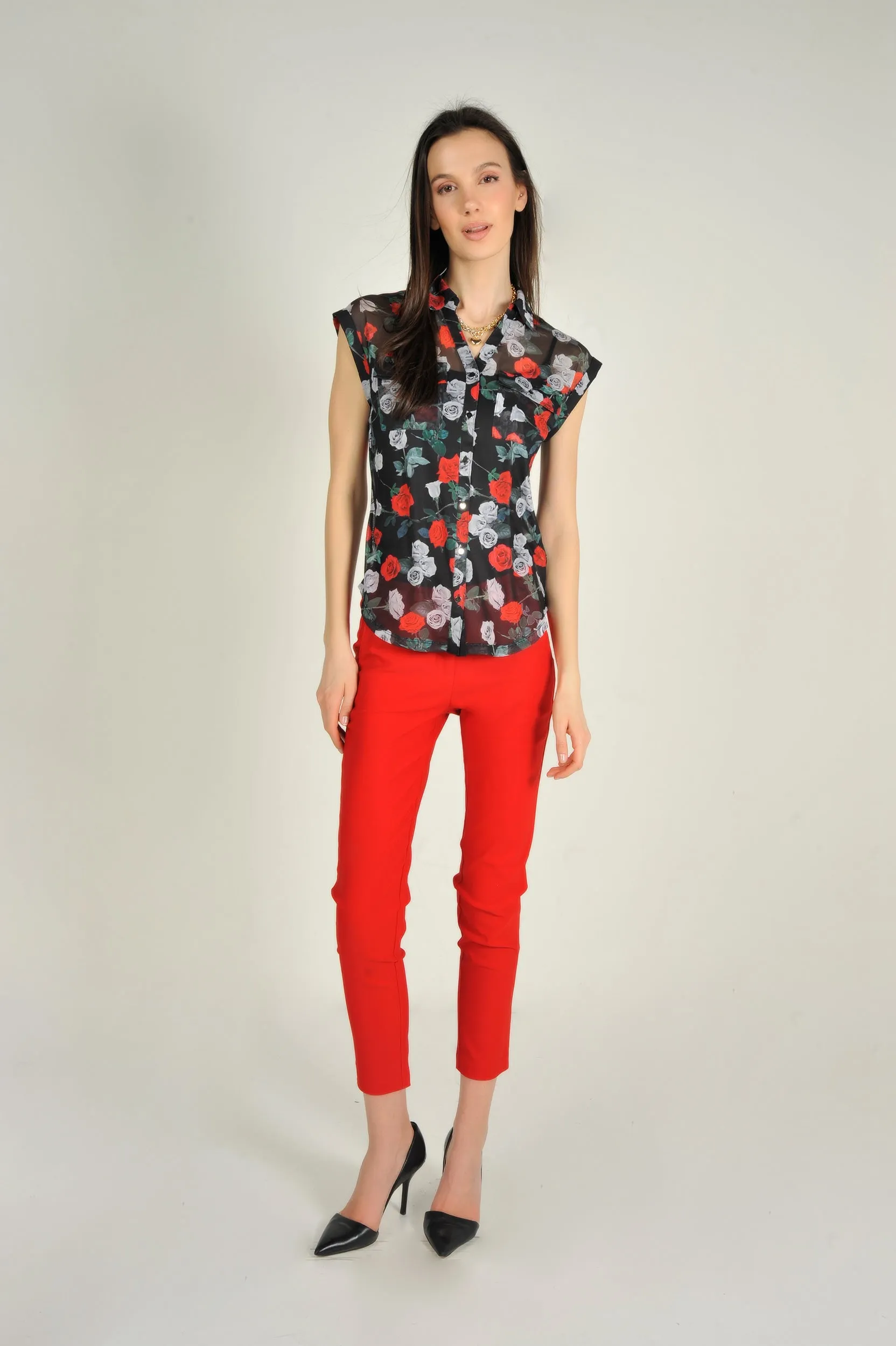 Blouse transparente sans manches - TESSY-MH-X1 - (E-B16)