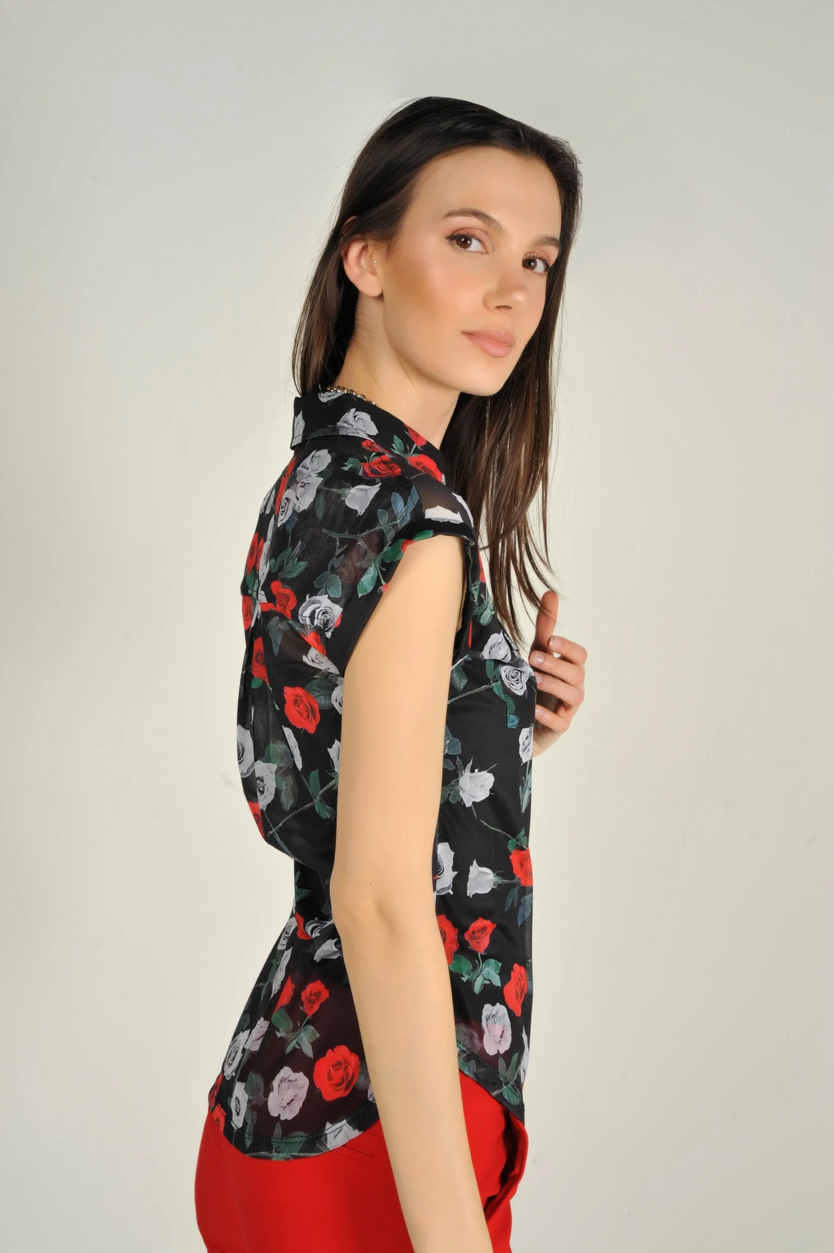Blouse transparente sans manches - TESSY-MH-X1 - (E-B16)