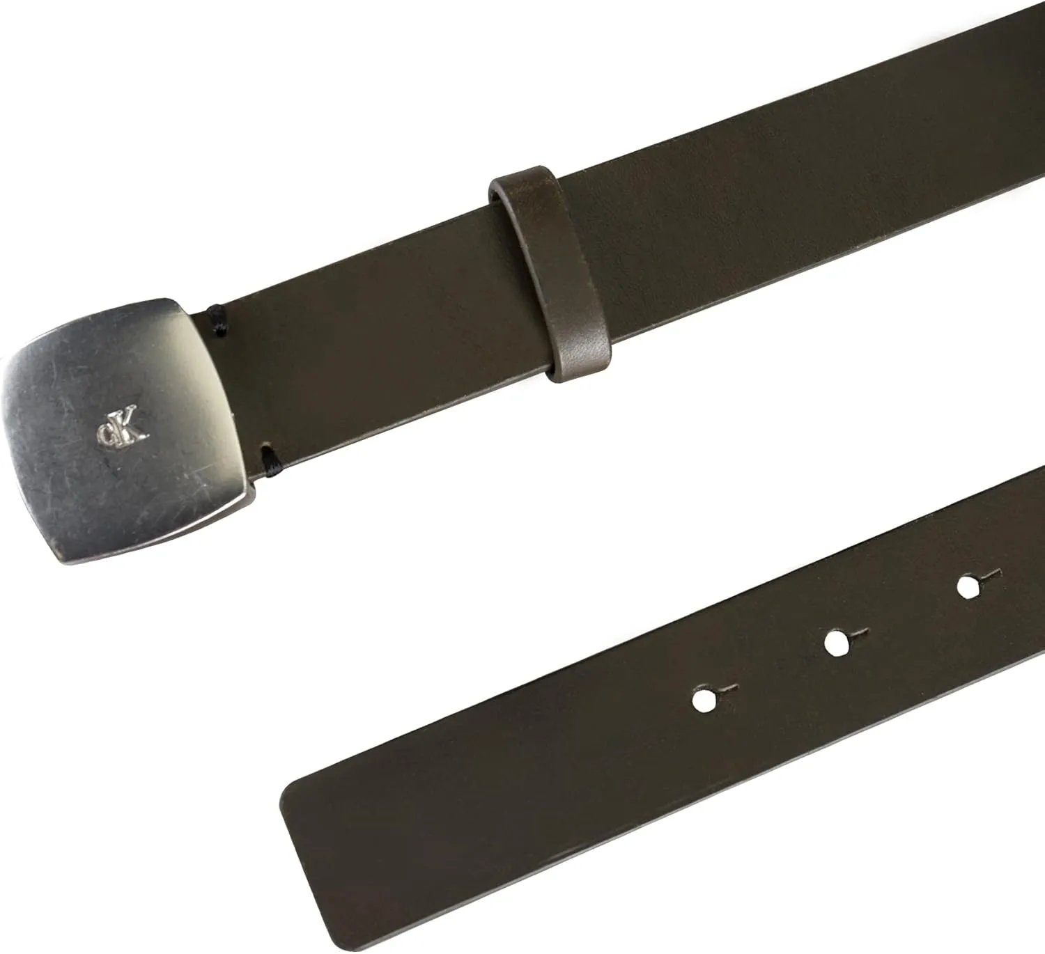 Calvin Klein Women's Casual Plaque Buckle Ck Jeans Belt