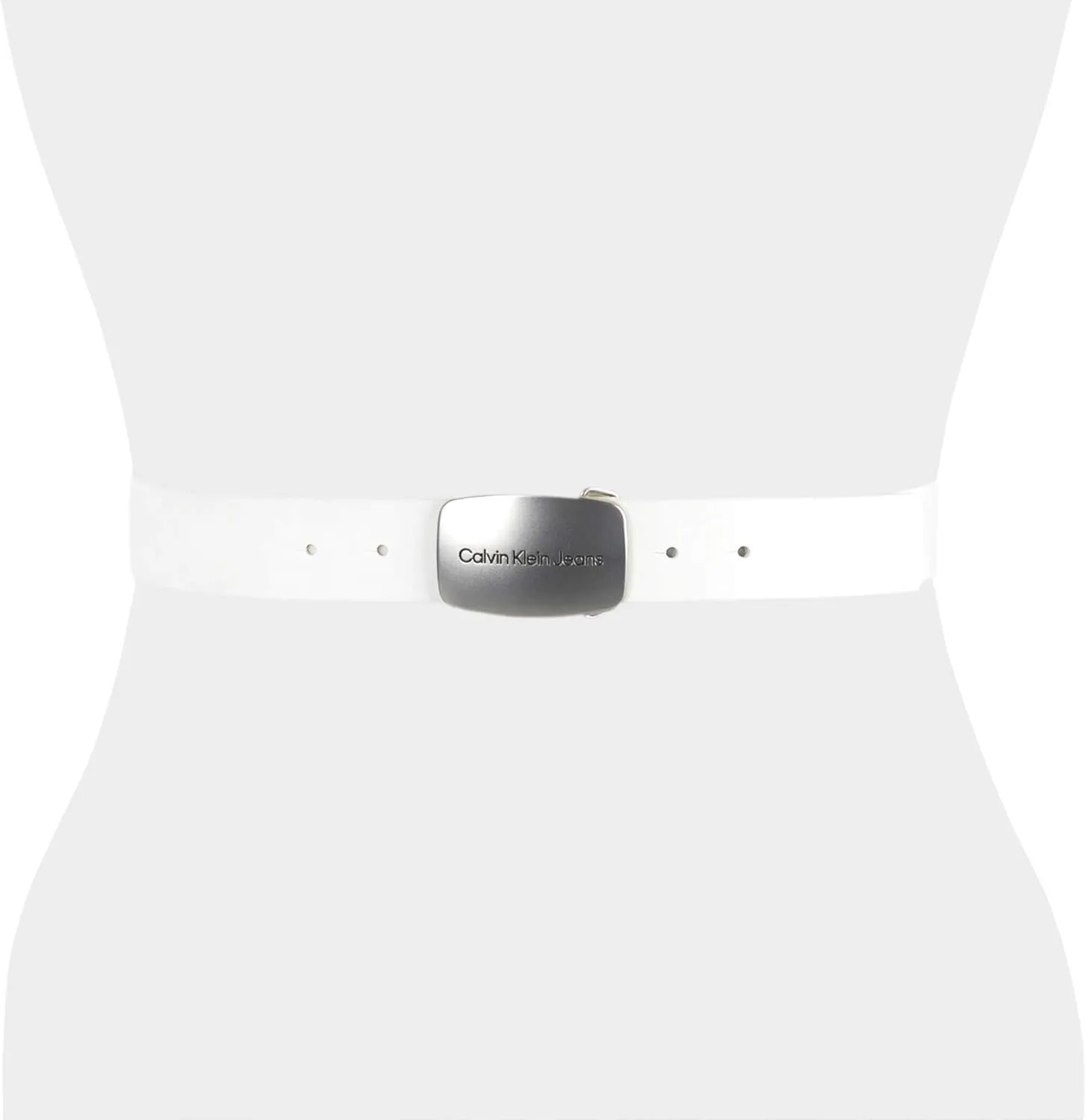 Calvin Klein Women's Casual Plaque Buckle Ck Jeans Belt