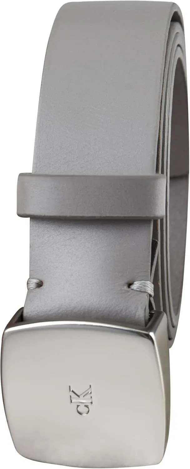 Calvin Klein Women's Casual Plaque Buckle Ck Jeans Belt