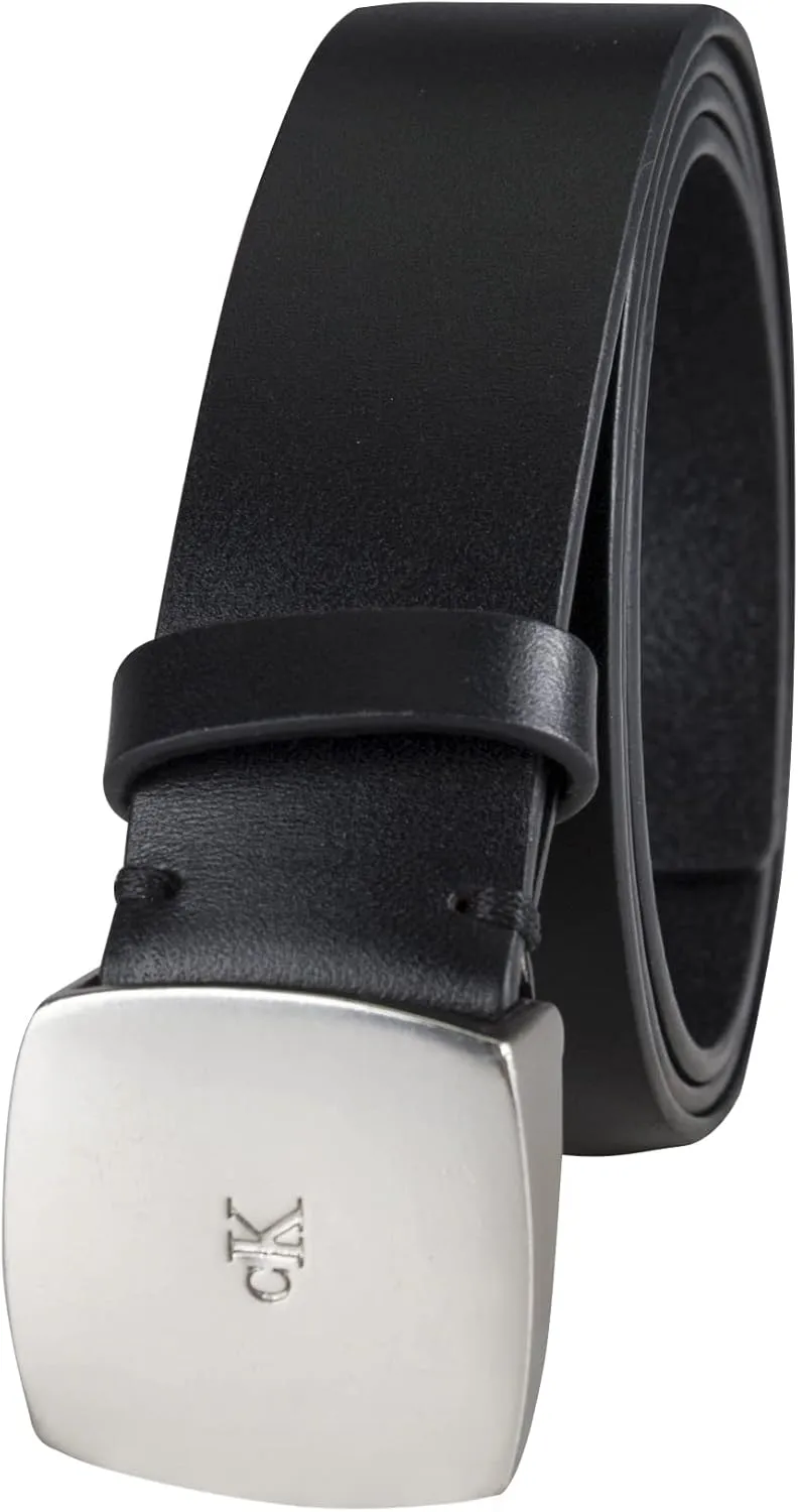 Calvin Klein Women's Casual Plaque Buckle Ck Jeans Belt