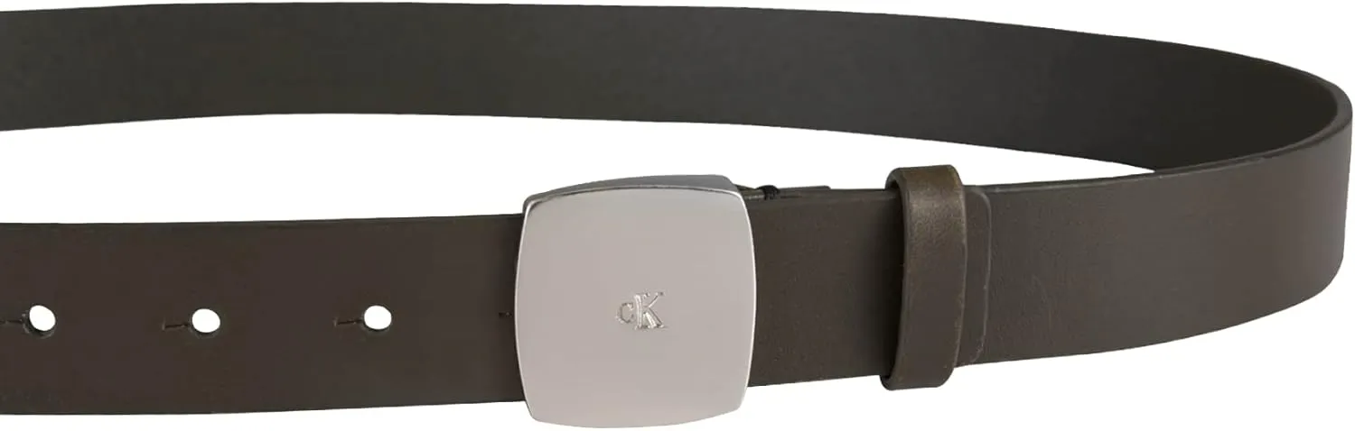 Calvin Klein Women's Casual Plaque Buckle Ck Jeans Belt