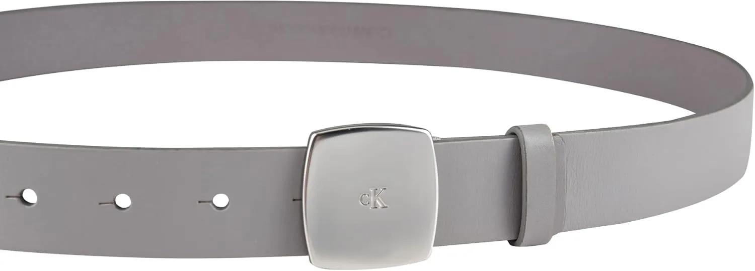 Calvin Klein Women's Casual Plaque Buckle Ck Jeans Belt