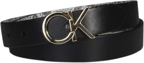 Calvin Klein Women's Two-in-One Reversible CK Monogram Plaque Buckle Dress Belt (Regular and Plus Sizes)