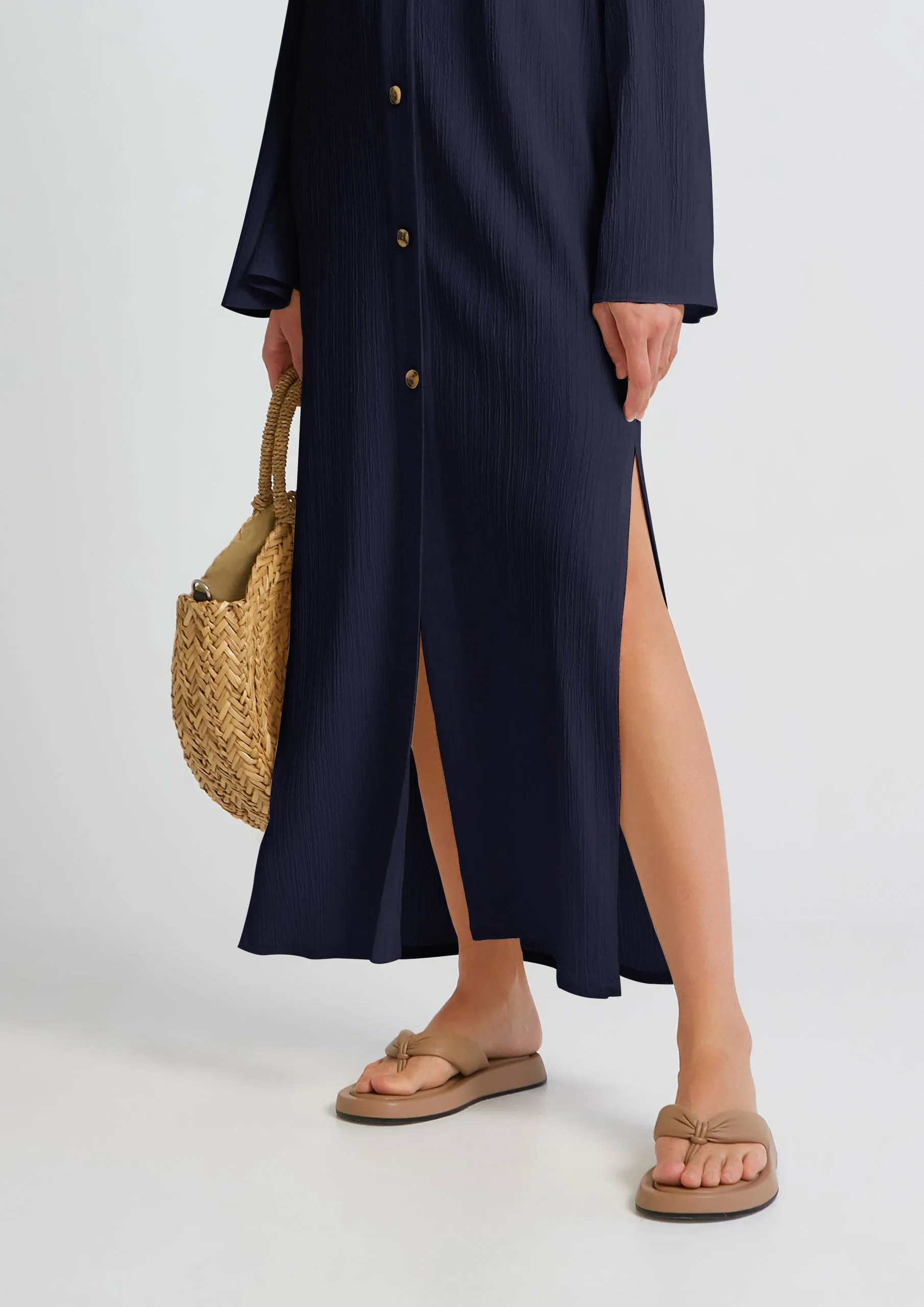 Chic Elegant Kaftan (Navy Blue)