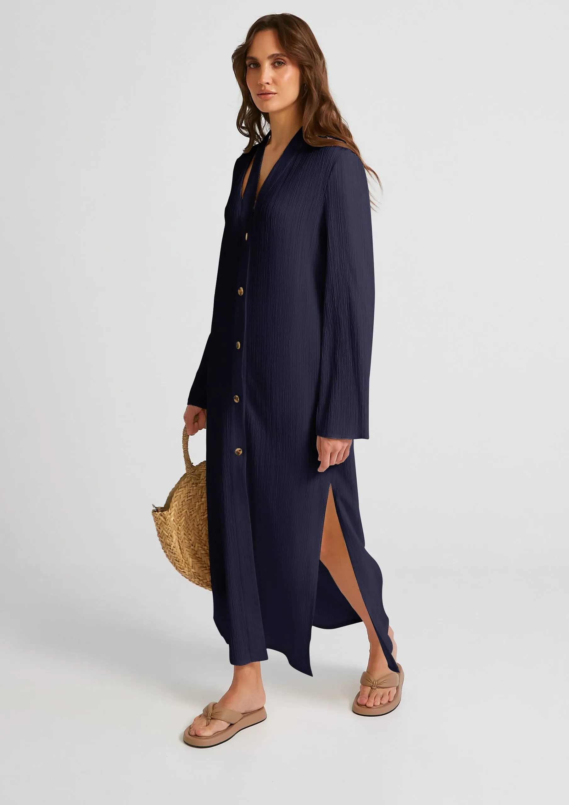 Chic Elegant Kaftan (Navy Blue)
