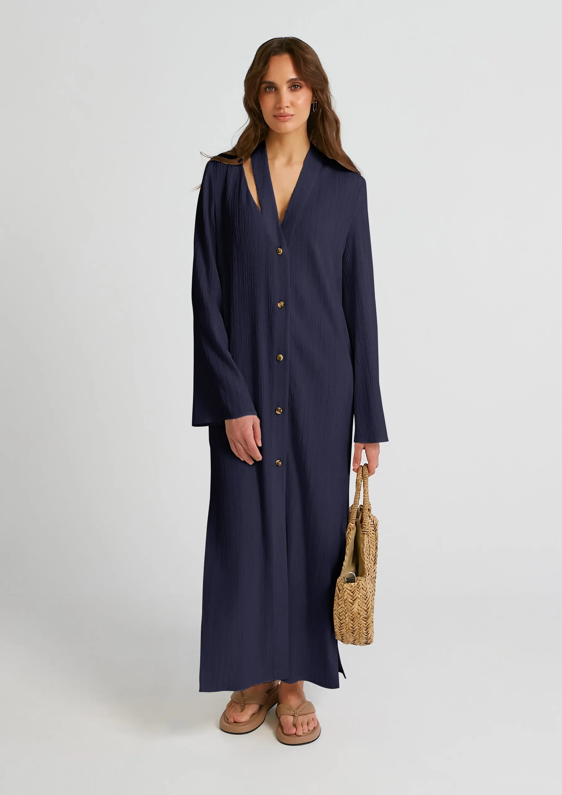 Chic Elegant Kaftan (Navy Blue)