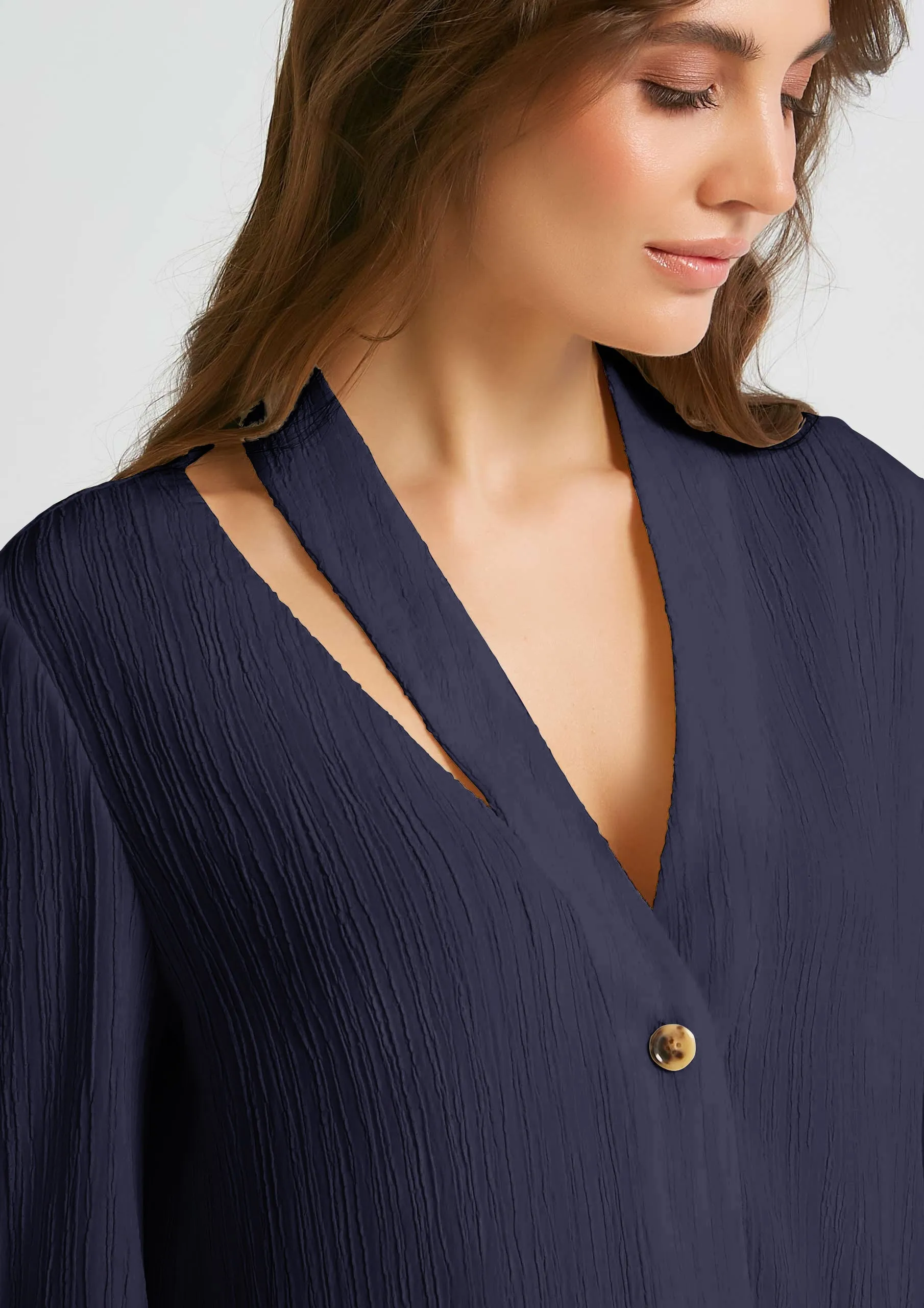 Chic Elegant Kaftan (Navy Blue)