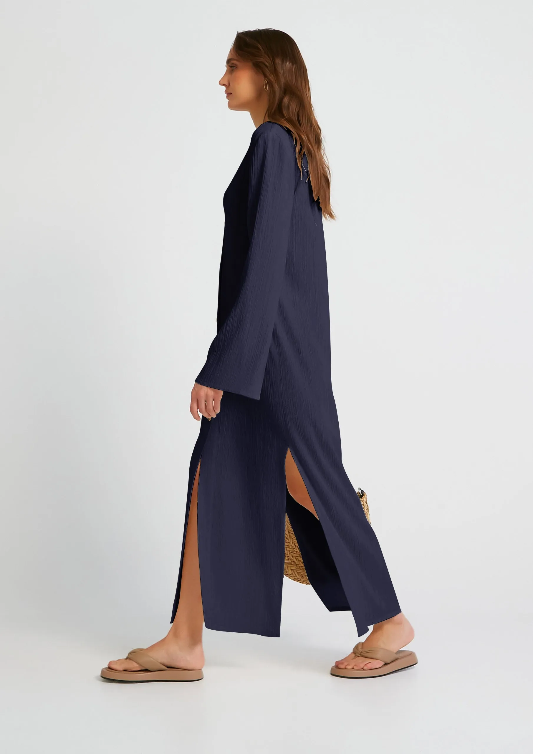 Chic Elegant Kaftan (Navy Blue)