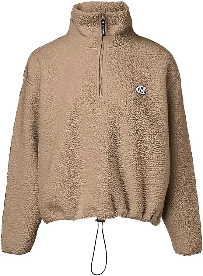 CHICME BEST SHOPPING DEALS Chic Me Women Fleece Sweatshirts Half Zip Long Sleeve Cropped Pullovers Fall Outfits