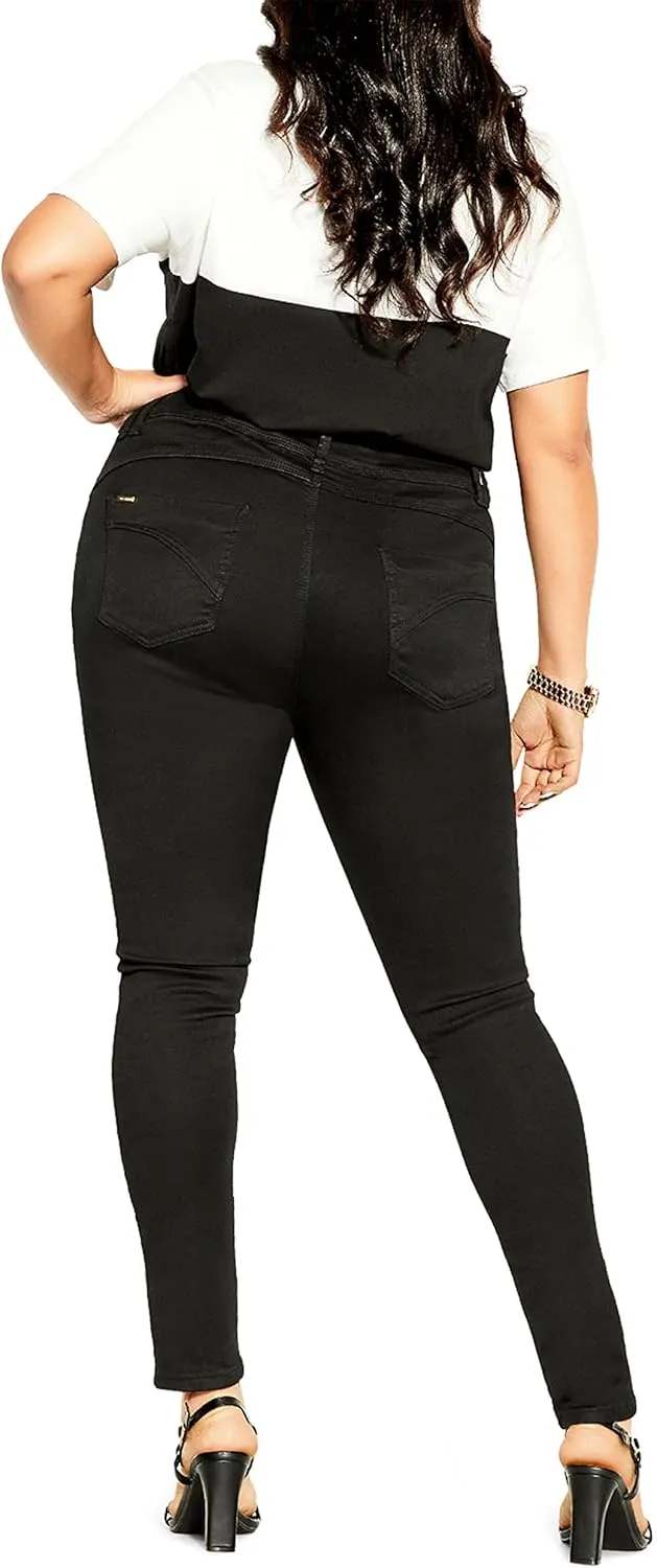 City Chic Women's Jean-Asha Short High Rise Skinny