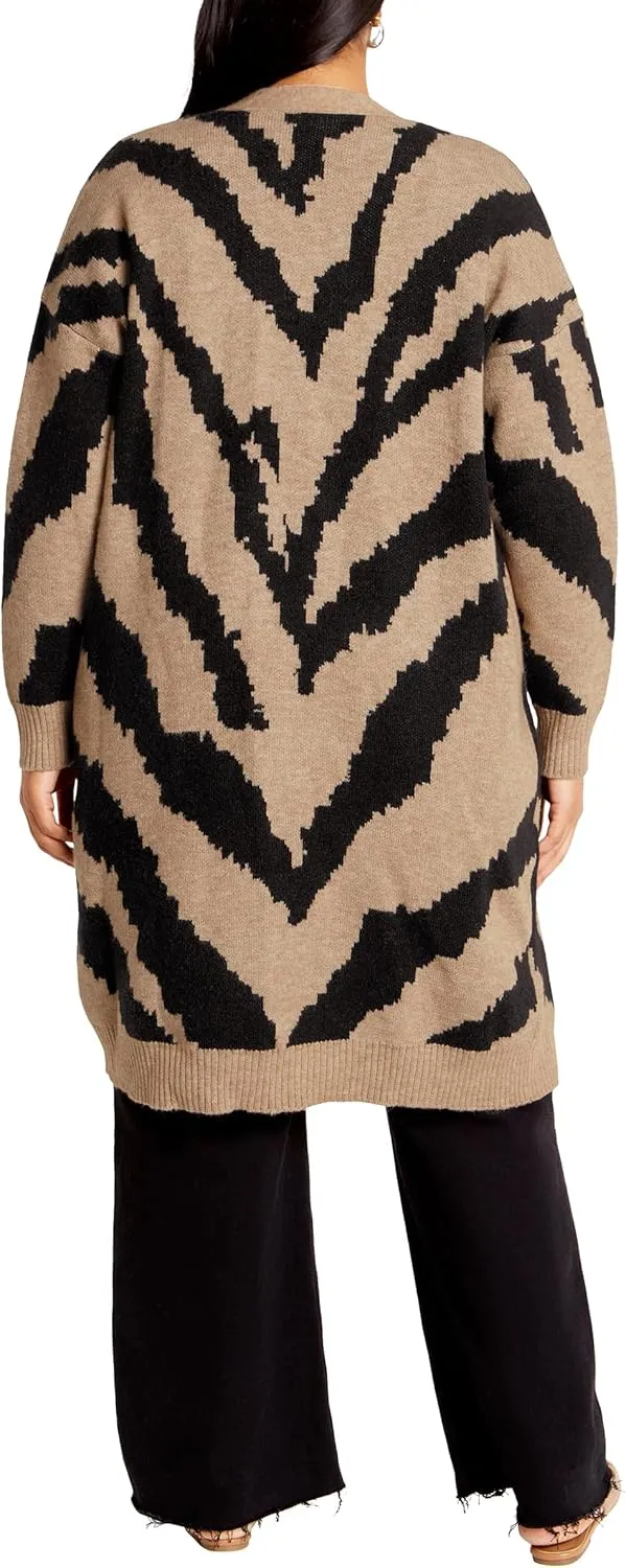 City Chic Women's Plus Size Earn Your Stripes Cardigan