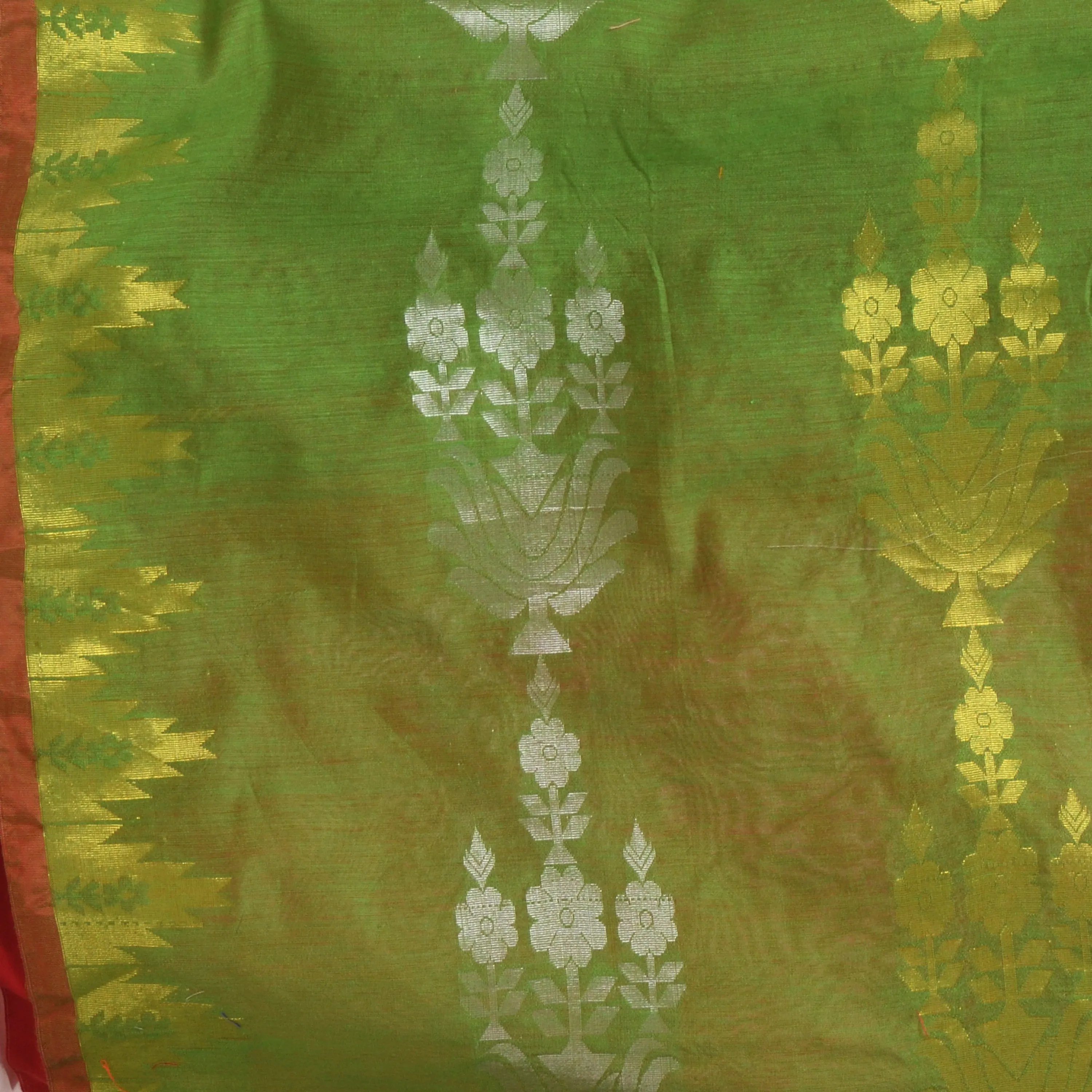 Desh Bidesh Woven Handloom Cotton Silk Saree (Light Green)