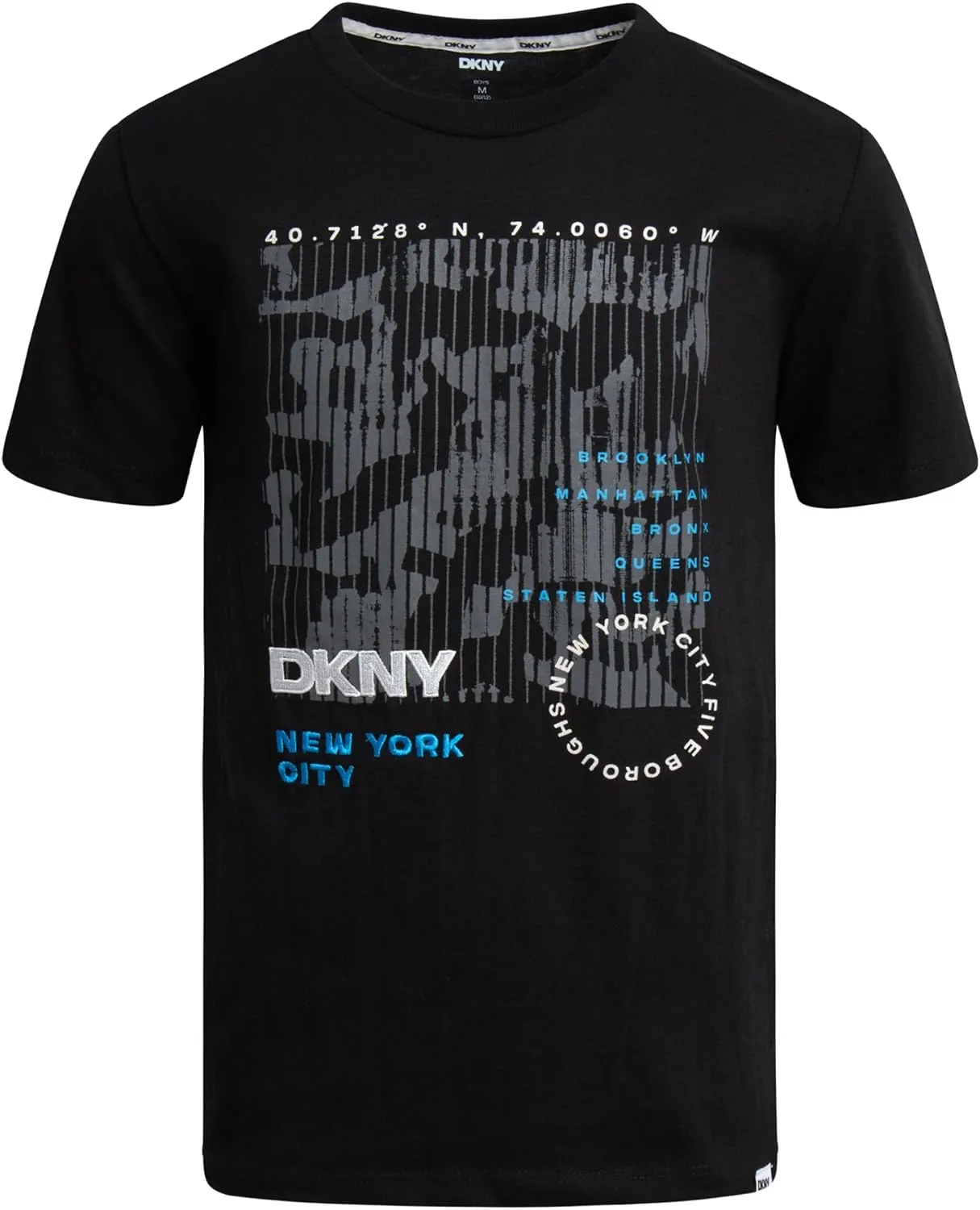 DKNY Boys' Graphic Tee - Soft and Breathable Classic Crewneck Short Sleeve Pullover T-Shirt for Boys (Sizes: 8-20)