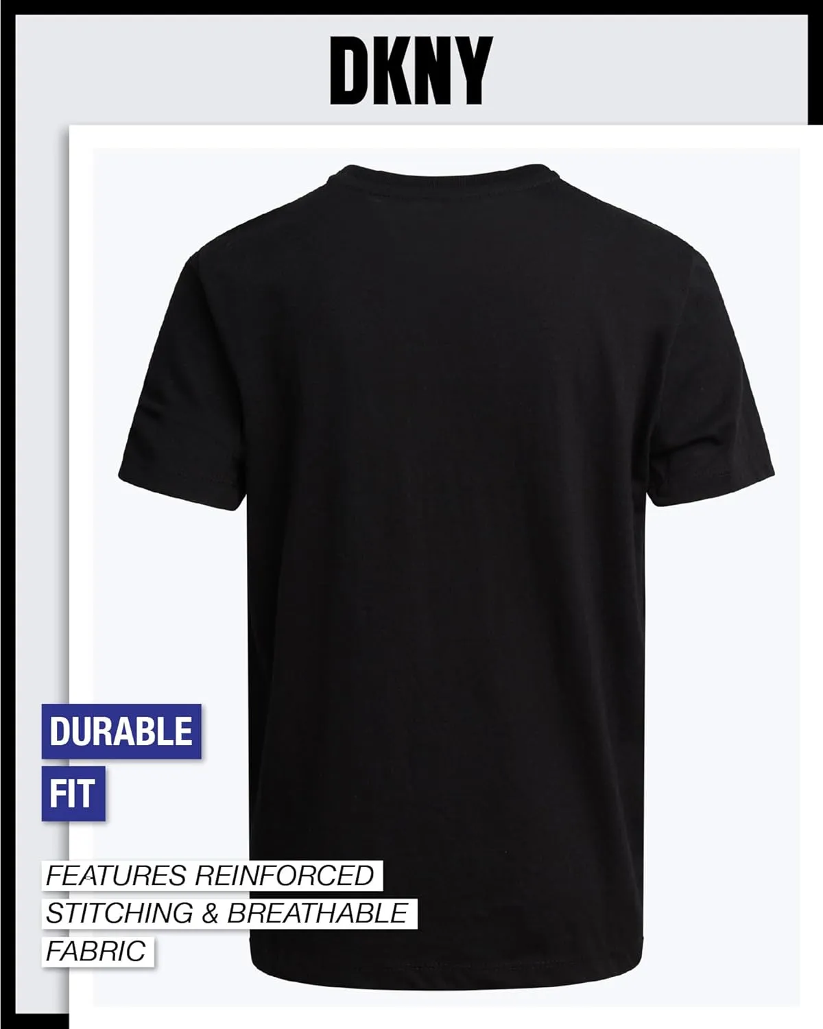 DKNY Boys' Graphic Tee - Soft and Breathable Classic Crewneck Short Sleeve Pullover T-Shirt for Boys (Sizes: 8-20)