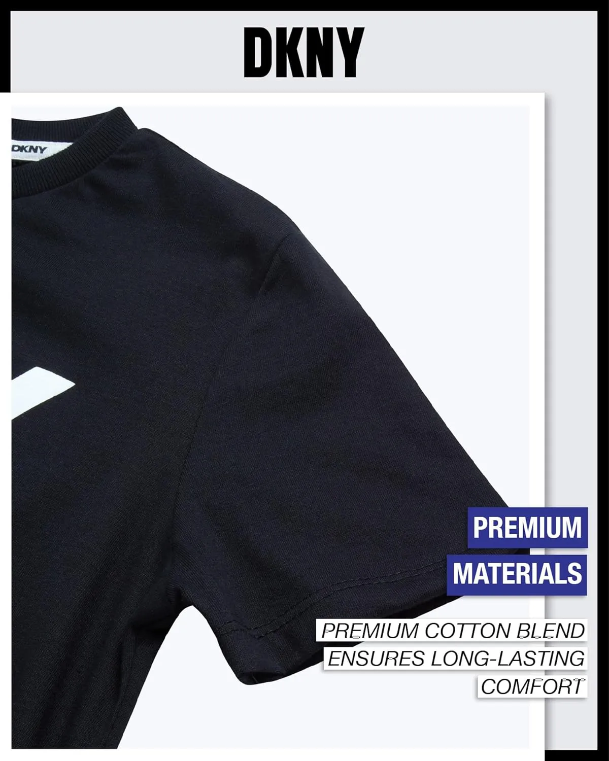 DKNY Boys' Graphic Tee - Soft and Breathable Classic Crewneck Short Sleeve Pullover T-Shirt for Boys (Sizes: 8-20)