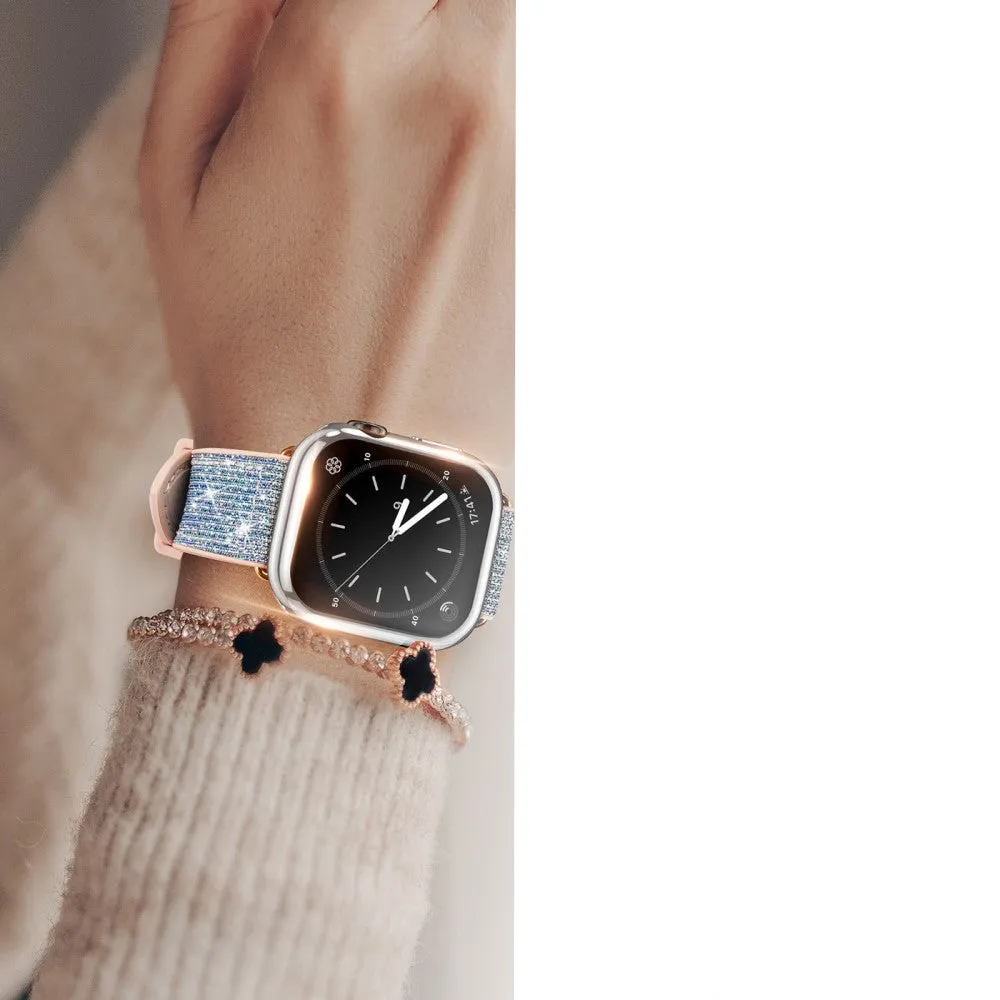 Dux Ducis - Apple Watch (45mm) Rubber Bumper Case with Galvanized Frame   Screen Protector - Silver