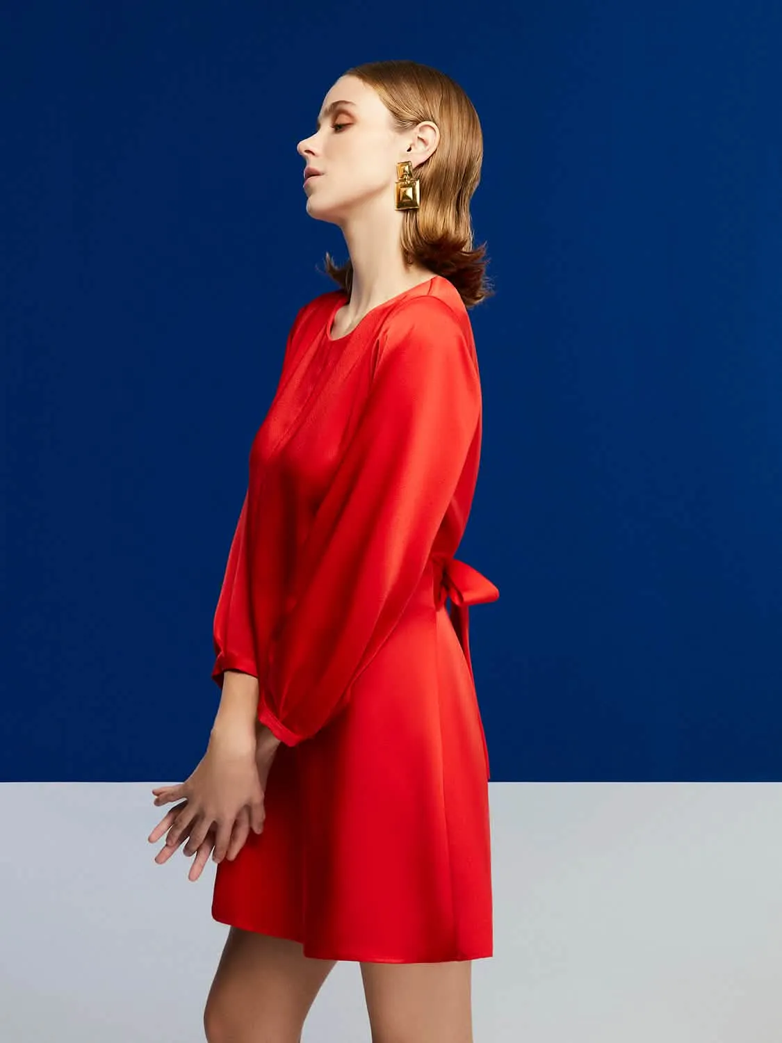 Elegant Waist-Defined Mini Dress