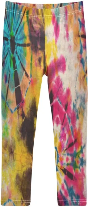 Emelivor Tie Dye Toddler Girls Leggings Comfortable Stretch Pants Athletic Leggings for Kids Toddler Girls 4-10 Years