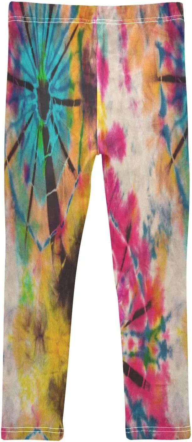 Emelivor Tie Dye Toddler Girls Leggings Comfortable Stretch Pants Athletic Leggings for Kids Toddler Girls 4-10 Years