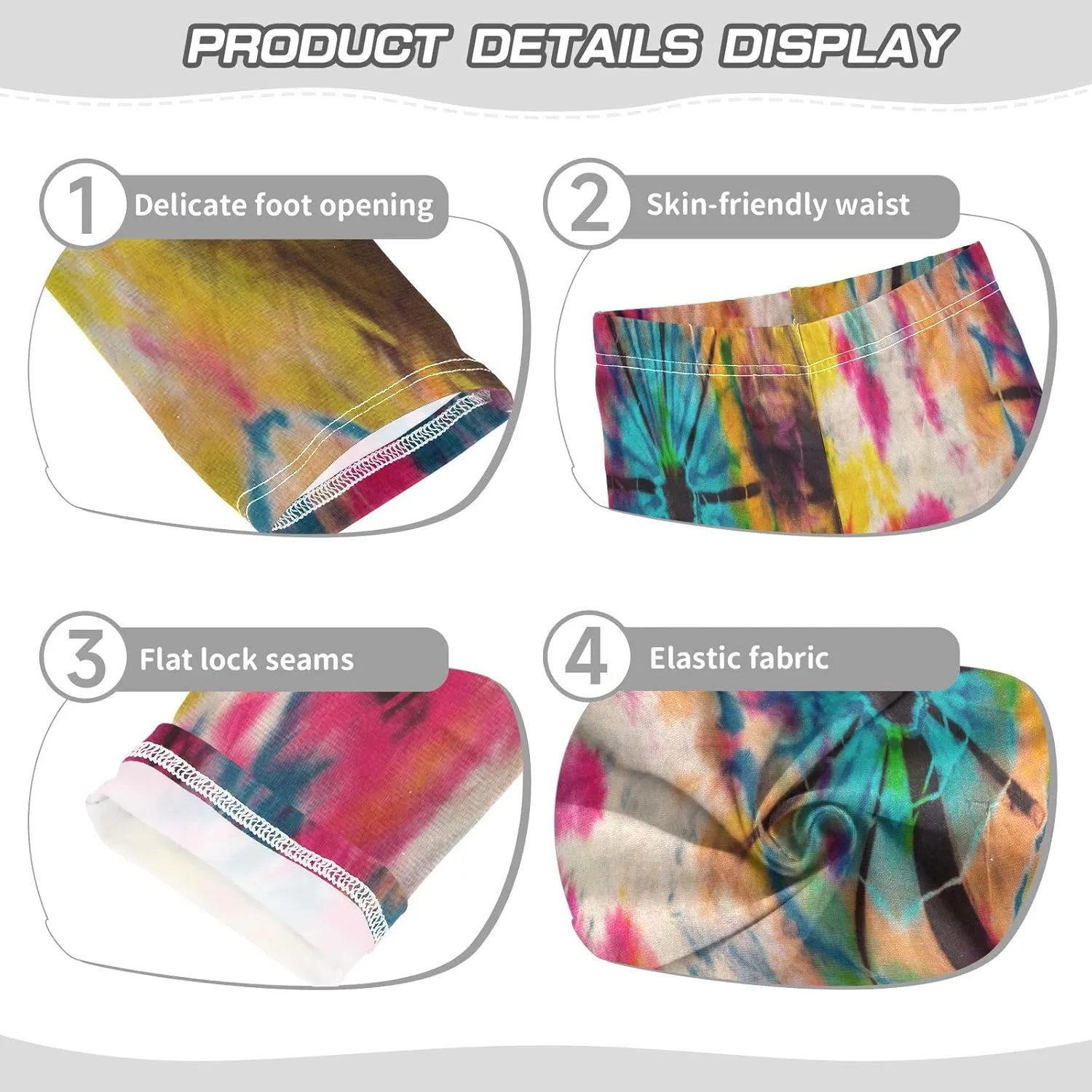 Emelivor Tie Dye Toddler Girls Leggings Comfortable Stretch Pants Athletic Leggings for Kids Toddler Girls 4-10 Years