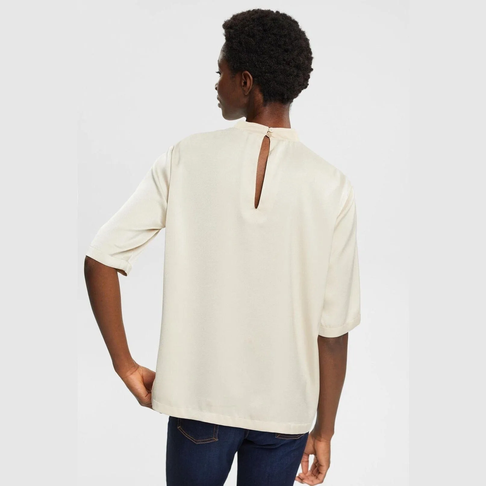 Esprit Satin blouse Light Taupe