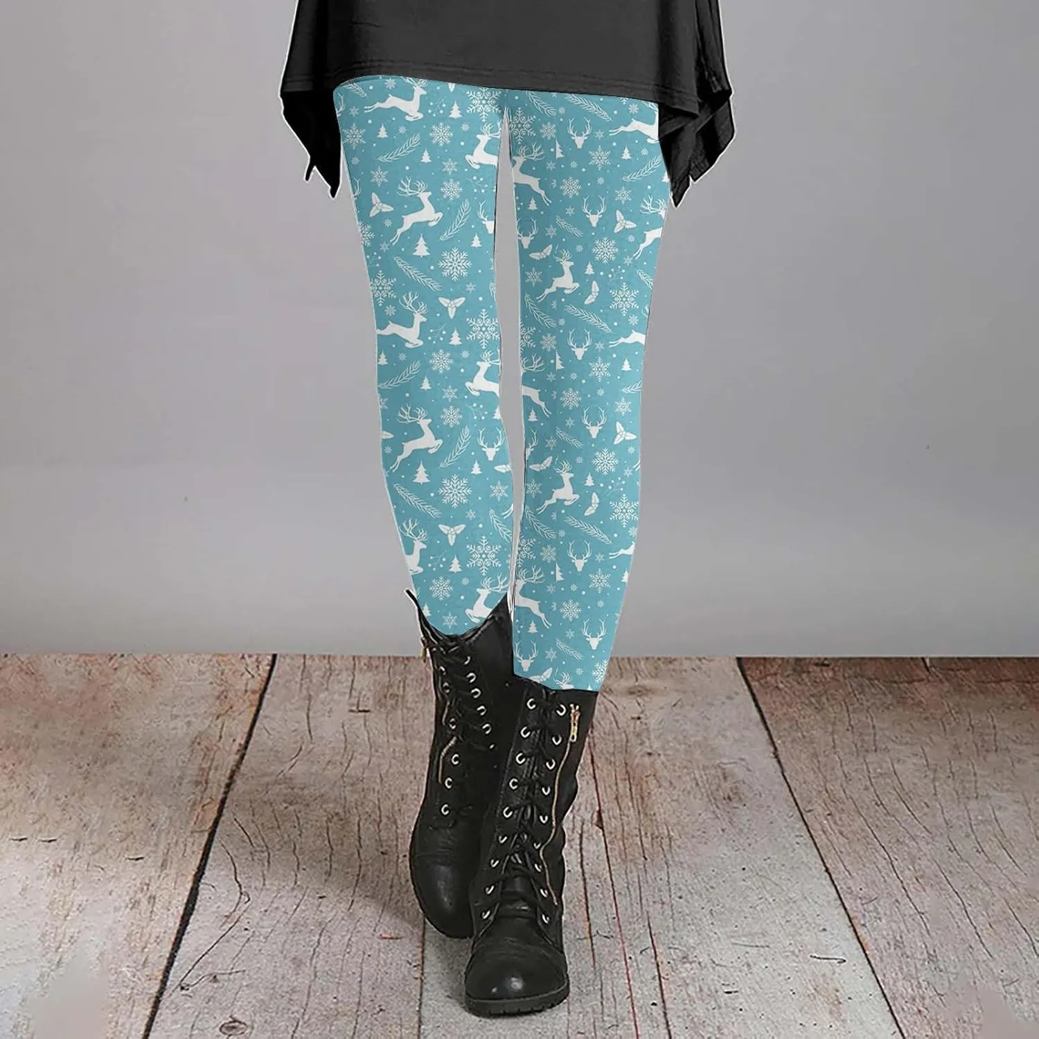 Fleece Lined Leggings Printed Bottom Pants Fall and Winter Inside Comfortable Casual Pants Women's Bottom Pants