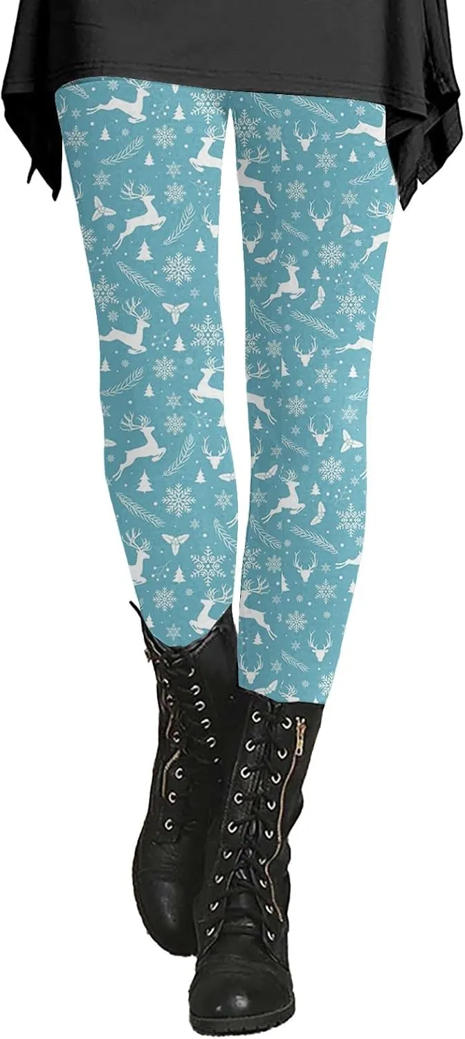 Fleece Lined Leggings Printed Bottom Pants Fall and Winter Inside Comfortable Casual Pants Women's Bottom Pants