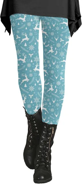 Fleece Lined Leggings Printed Bottom Pants Fall and Winter Inside Comfortable Casual Pants Women's Bottom Pants