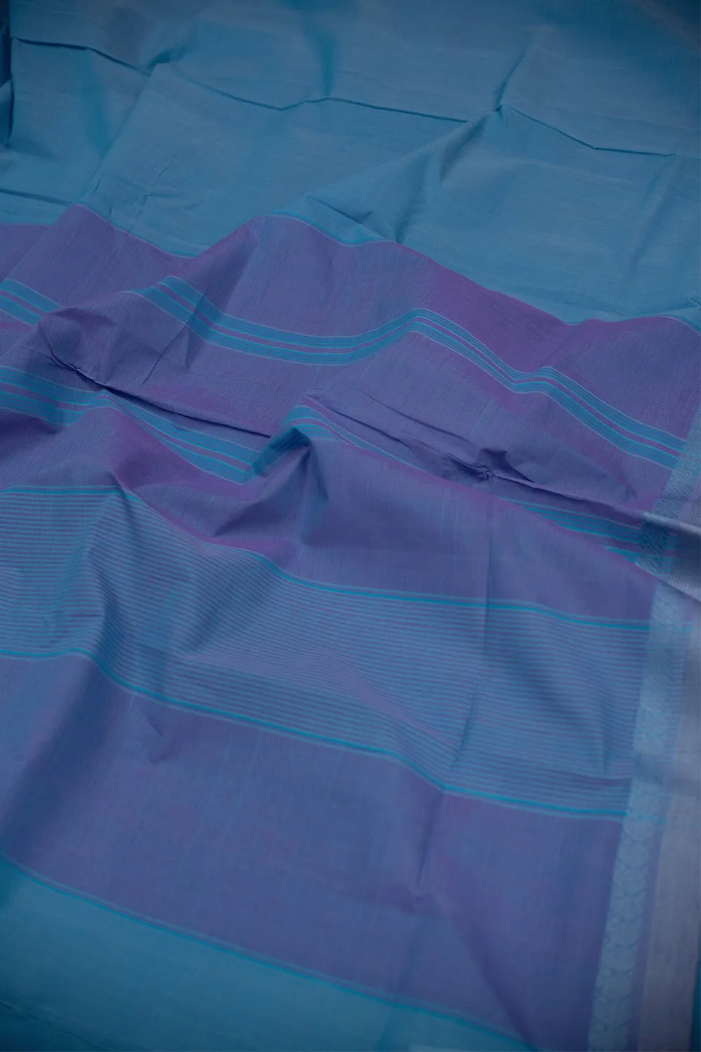 Light Blue Handwoven Cotton saree