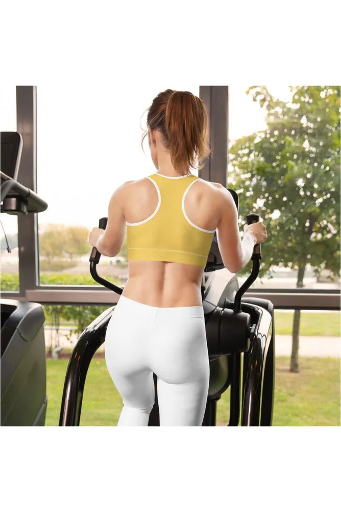 Light Mustard Padded Sports Bra