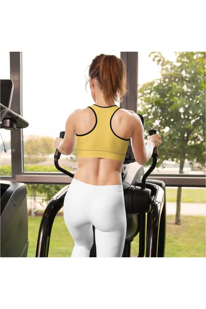 Light Mustard Padded Sports Bra