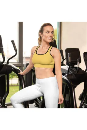 Light Mustard Padded Sports Bra