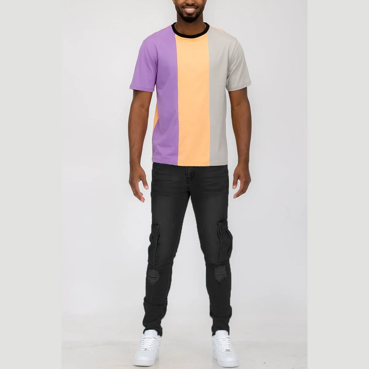 Lilac Color Block Tee