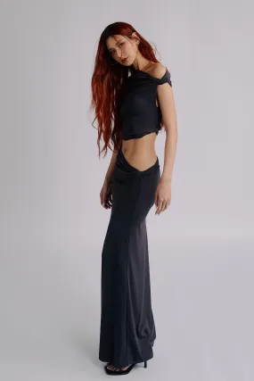 奶蓋扭結設計長裙<br>mumm SOFT STRETCH SKIRT